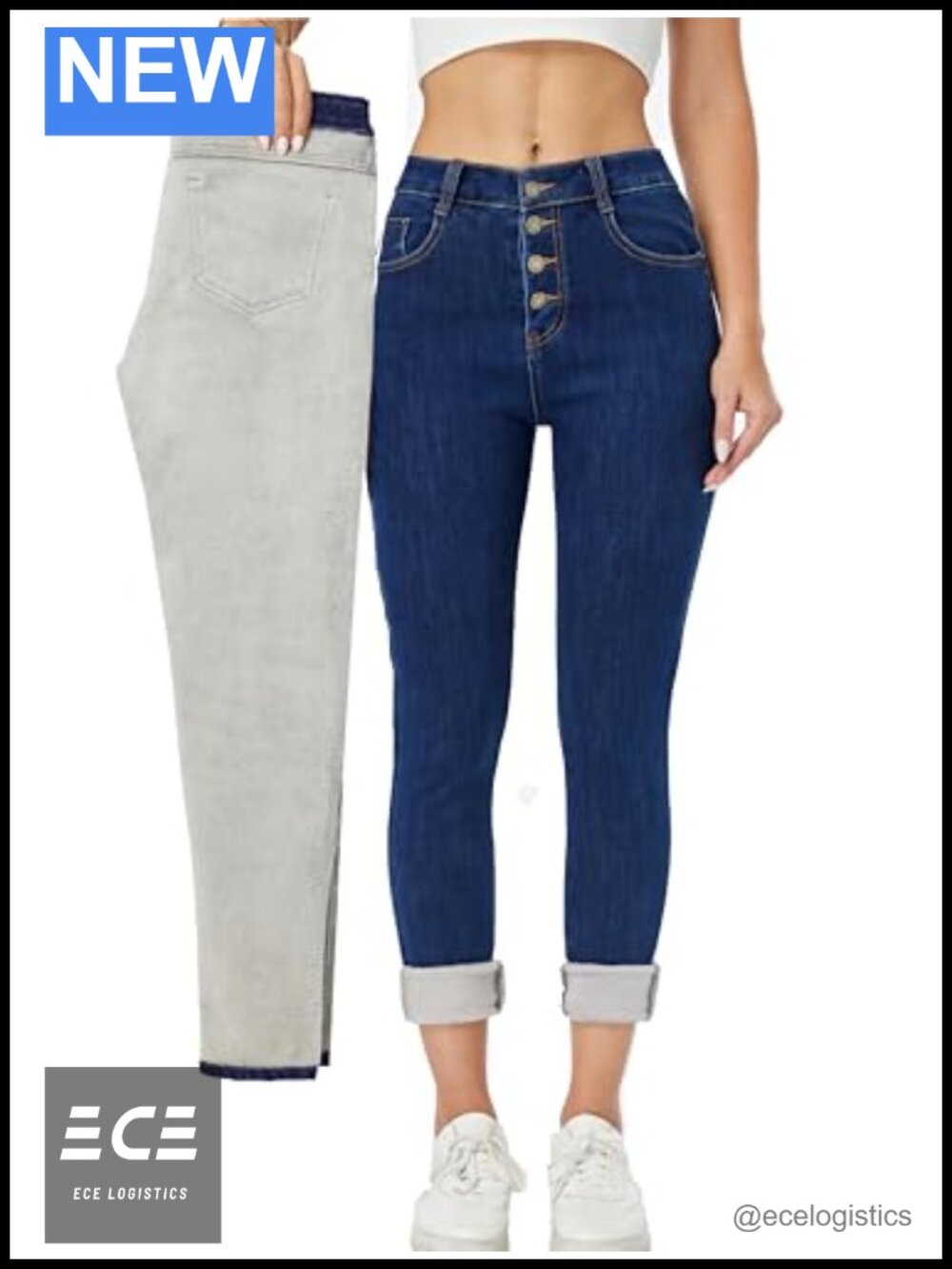 Fleece Lined Skinny Jeans High Waist Thermal Winter Denim Women